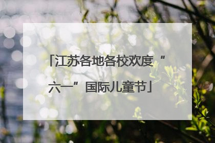 江苏各地各校欢度“六一”国际儿童节