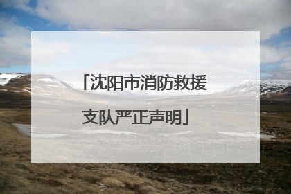 沈阳市消防救援支队严正声明