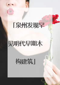 泉州发现罕见明代早期木构建筑