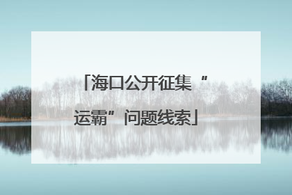 海口公开征集“运霸”问题线索