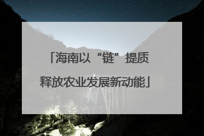 海南以“链”提质 释放农业发展新动能