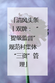 清风头条丨双牌：“提级监督”规范村集体“三资”管理