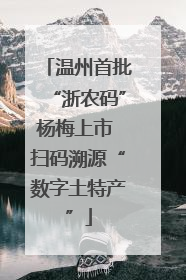温州首批“浙农码”杨梅上市 扫码溯源“数字土特产”