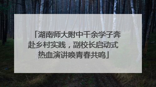 湖南师大附中千余学子奔赴乡村实践，副校长启动式热血演讲唤青春共鸣
