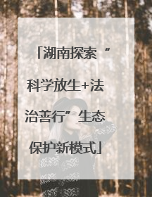 湖南探索“科学放生+法治善行”生态保护新模式