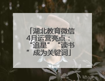 湖北教育微信4月运营亮点：“追星”“读书”成为关键词
