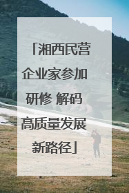 湘西民营企业家参加研修 解码高质量发展新路径