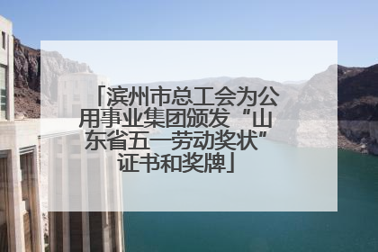 滨州市总工会为公用事业集团颁发“山东省五一劳动奖状”证书和奖牌