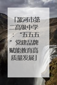漯河市第二高级中学：“五五五”党建品牌赋能教育高质量发展