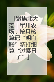 聚焦北大荒｜军川农场：按月核算记“明白账”精打细算“过紧日子”