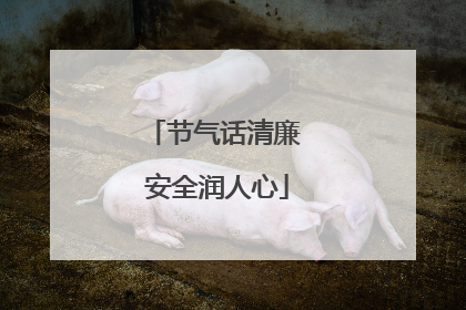 节气话清廉 安全润人心