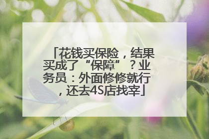 花钱买保险，结果买成了“保障”？业务员：外面修修就行，还去4S店找宰