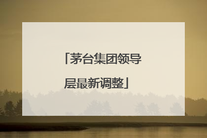 茅台集团领导层最新调整