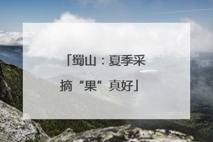 蜀山：夏季采摘“果”真好