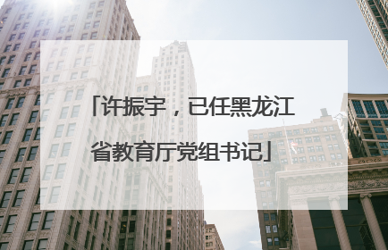 许振宇，已任黑龙江省教育厅党组书记