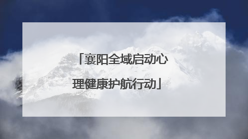 襄阳全域启动心理健康护航行动