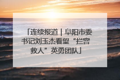 连续报道｜阜阳市委书记刘玉杰看望“拦窨救人”英勇团队