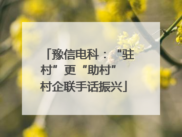 豫信电科：“驻村”更“助村” 村企联手话振兴