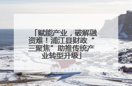 赋能产业，破解融资难！浦江县财政“三聚焦”助推传统产业转型升级