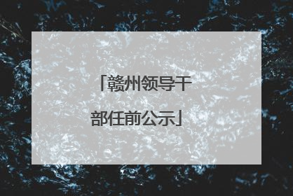 赣州领导干部任前公示