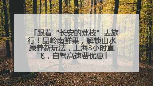 跟着“长安的荔枝”去旅行！品岭南鲜果，解锁山水康养新玩法，上海3小时直飞，自驾高速费优惠