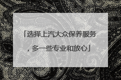 选择上汽大众保养服务，多一些专业和放心