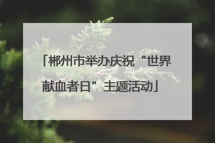郴州市举办庆祝“世界献血者日”主题活动