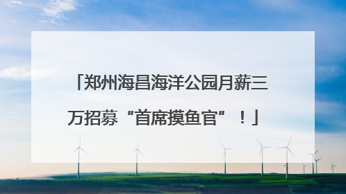 郑州海昌海洋公园月薪三万招募“首席摸鱼官”！