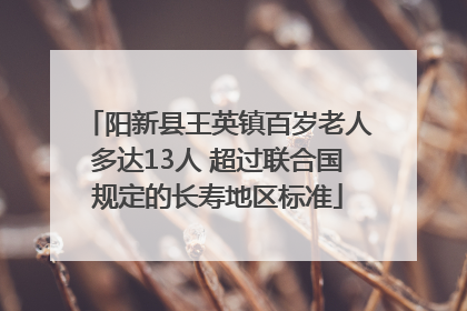 阳新县王英镇百岁老人多达13人 超过联合国规定的长寿地区标准