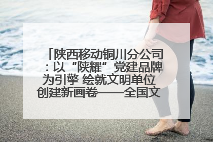 陕西移动铜川分公司：以“陕耀”党建品牌为引擎 绘就文明单位创建新画卷——全国文明单位创建纪实