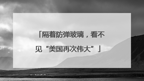 隔着防弹玻璃，看不见“美国再次伟大”