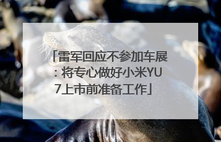 雷军回应不参加车展：将专心做好小米YU7上市前准备工作