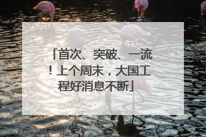 首次、突破、一流！上个周末，大国工程好消息不断