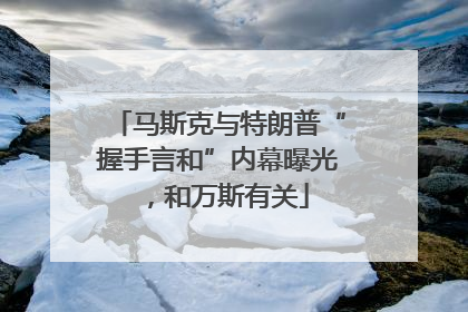 马斯克与特朗普“握手言和”内幕曝光，和万斯有关