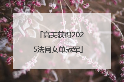 高芙获得2025法网女单冠军