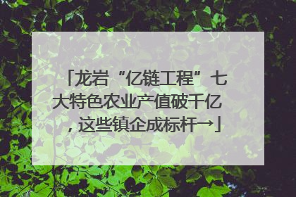 龙岩“亿链工程”七大特色农业产值破千亿，这些镇企成标杆→