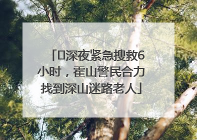 ﻿深夜紧急搜救6小时，霍山警民合力找到深山迷路老人