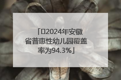 ﻿2024年安徽省普惠性幼儿园覆盖率为94.3%