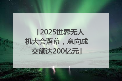 2025世界无人机大会落幕，意向成交额达200亿元