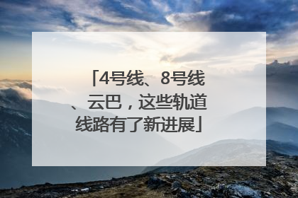 4号线、8号线、云巴，这些轨道线路有了新进展